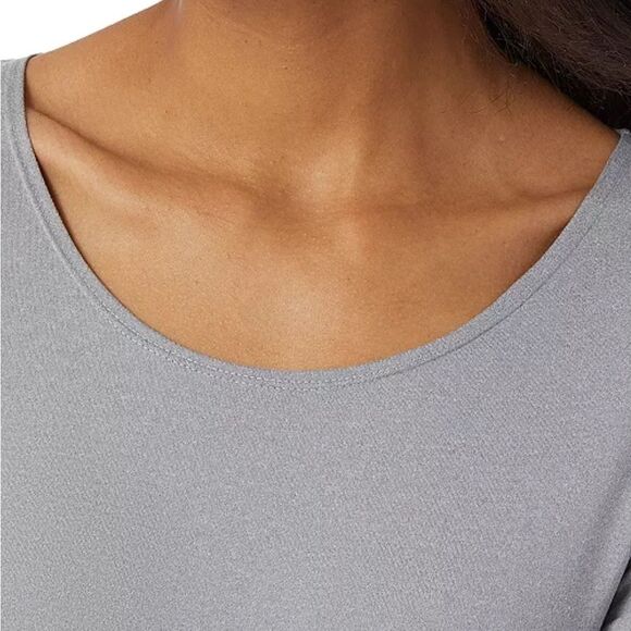 NWT 32 Degrees Lightweight Scoop neck Base Layer Long Sleeve Tee in Grey Gray M - Picture 2 of 12